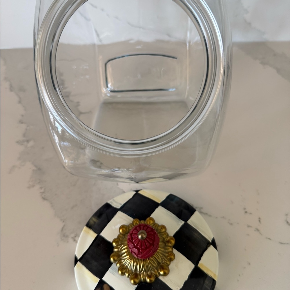 Mackenzie Childs Courtly Check Cookie Jar. - Picture 6 of 10